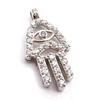 [J9528] - White 'Hand of Fatima' Silver Pendant