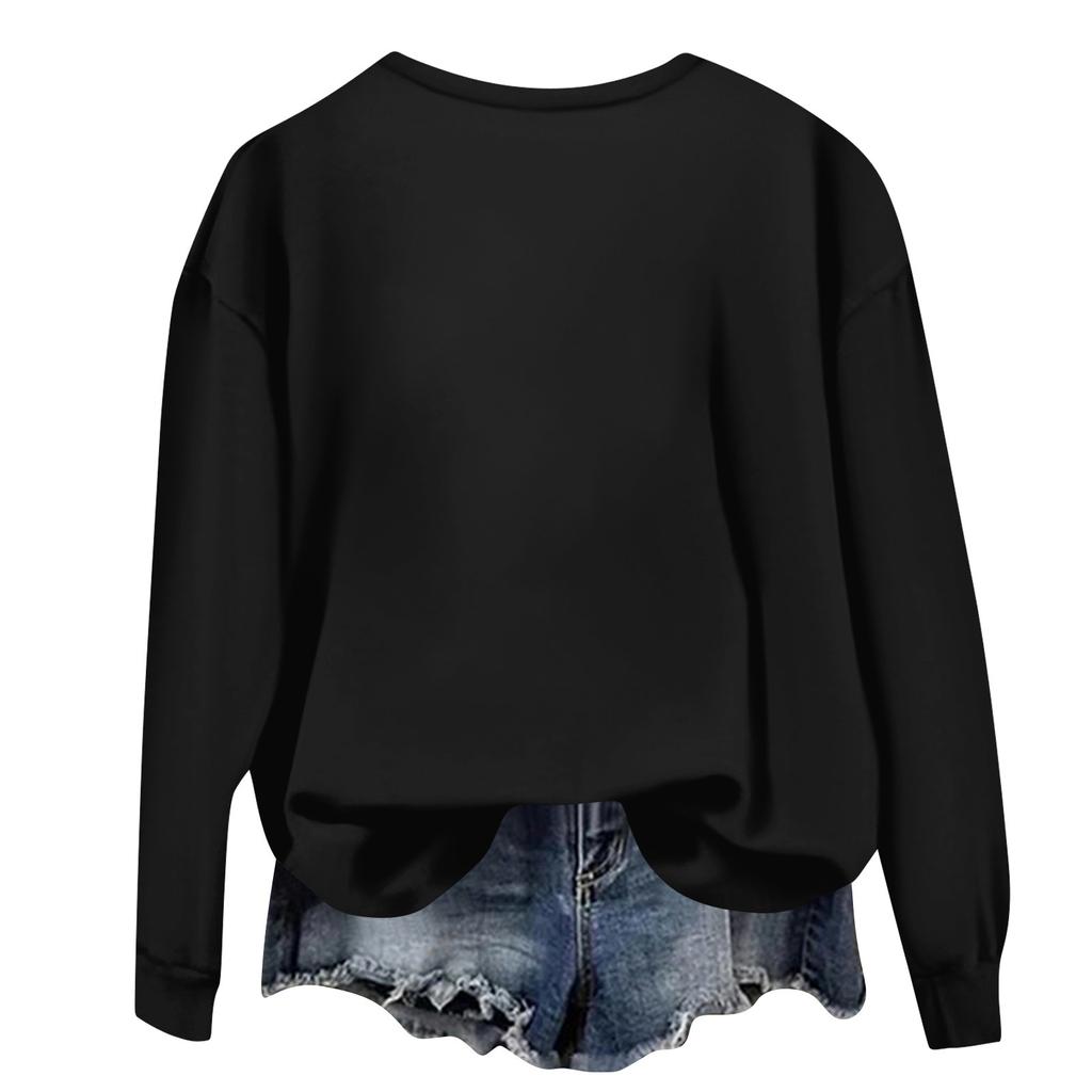 Женские повседневные модные толстовки с длинным рукавом и круглым вырезом с принтом, пуловер, топ