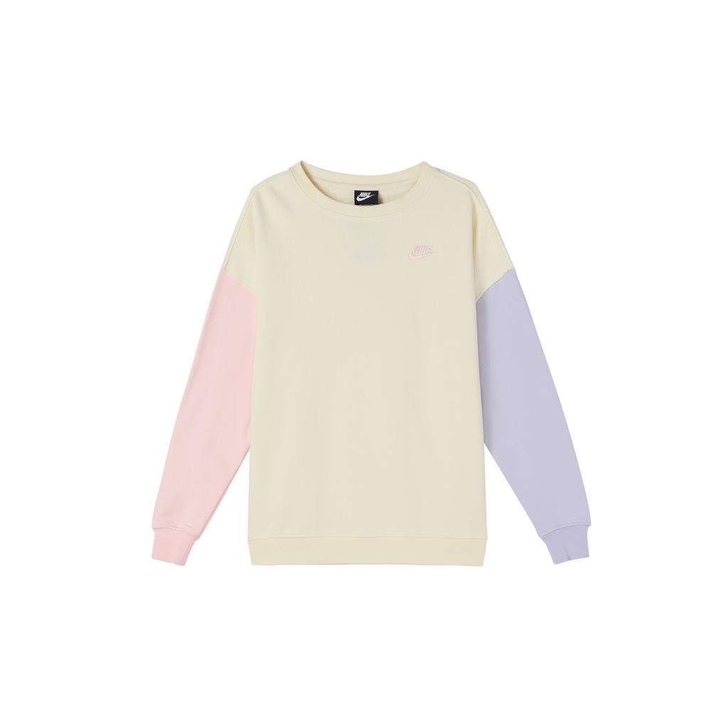 Nike Color Block Crewneck Sweatshirt Women Tops White DJ6946-156