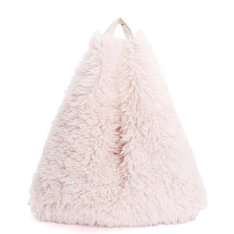 Новая плюшевая сумка большой вместимости для осени и зимы, женская универсальная однотонная сумка через плечо, сумка для поездок на работу