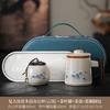 Ru kiln teacup office cup high-end personal special ceramic mug with lid filter tea separation drinking cup