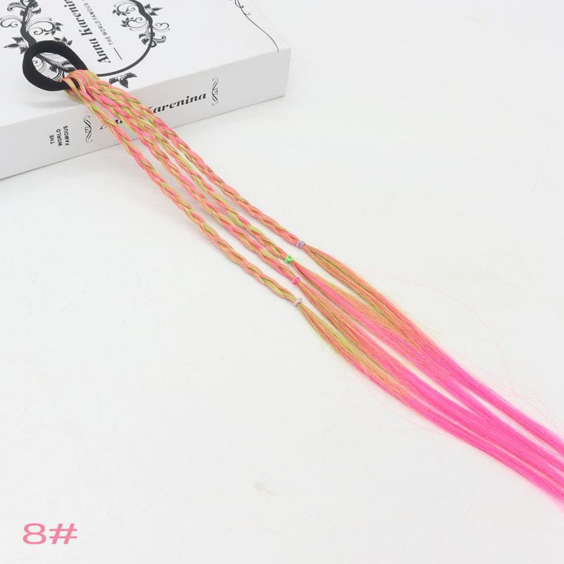 Красочные градиентные плетеные аксессуары для волос для маленьких девочек - ручная работа, плетеные кольца для волос и парики