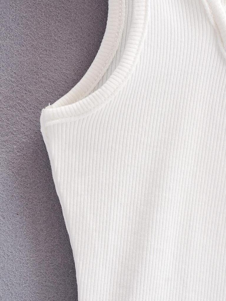 Лето, Новое поступление, женские однотонные сексуальные повседневные топы из 2 предметов, майки для женщин