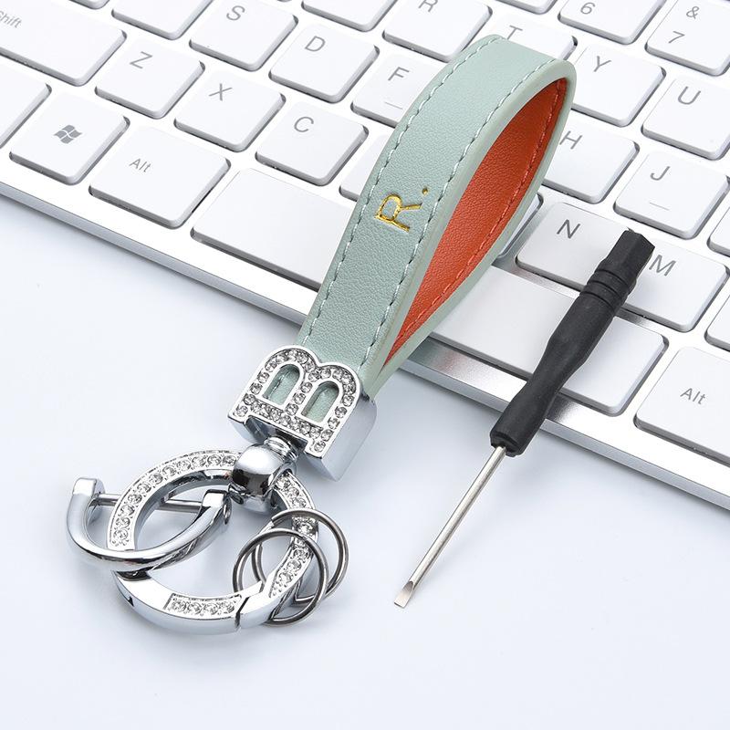 Simple Anti-lost Number Plate Keychain for Men Car Pendant Buckle Key Ring Lanyard