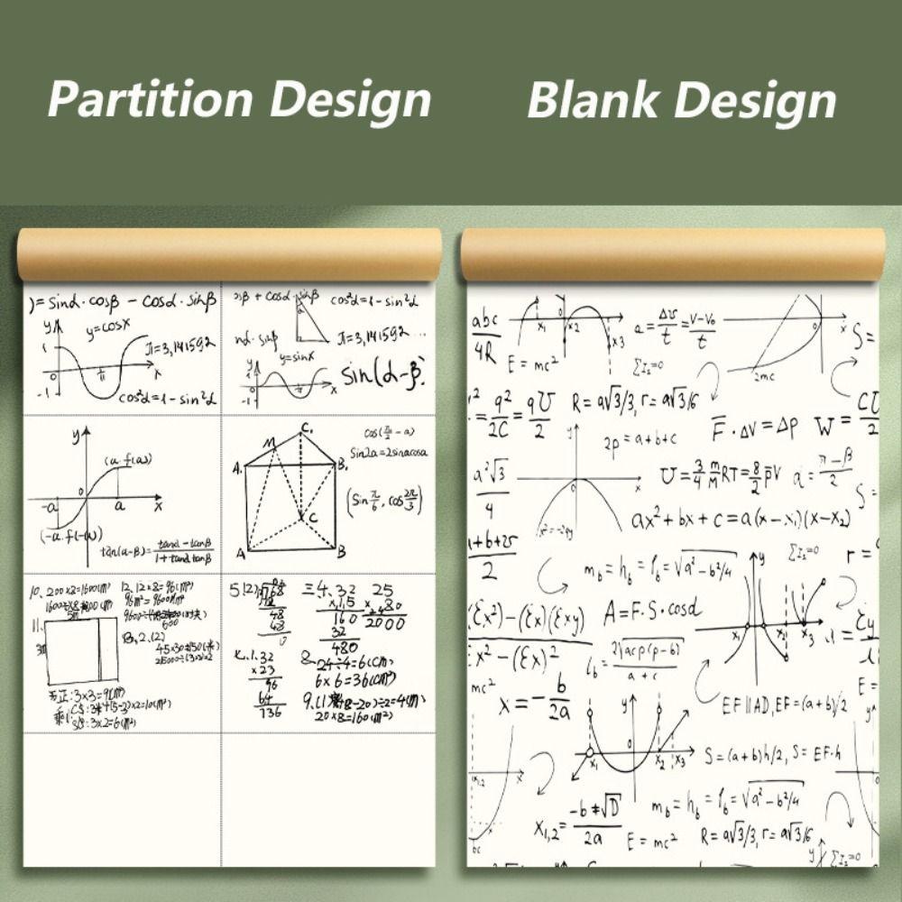 50/100 Sheets Thickened Draft Paper Partition/Blank Rough Book Math Arithmetic Paper Student