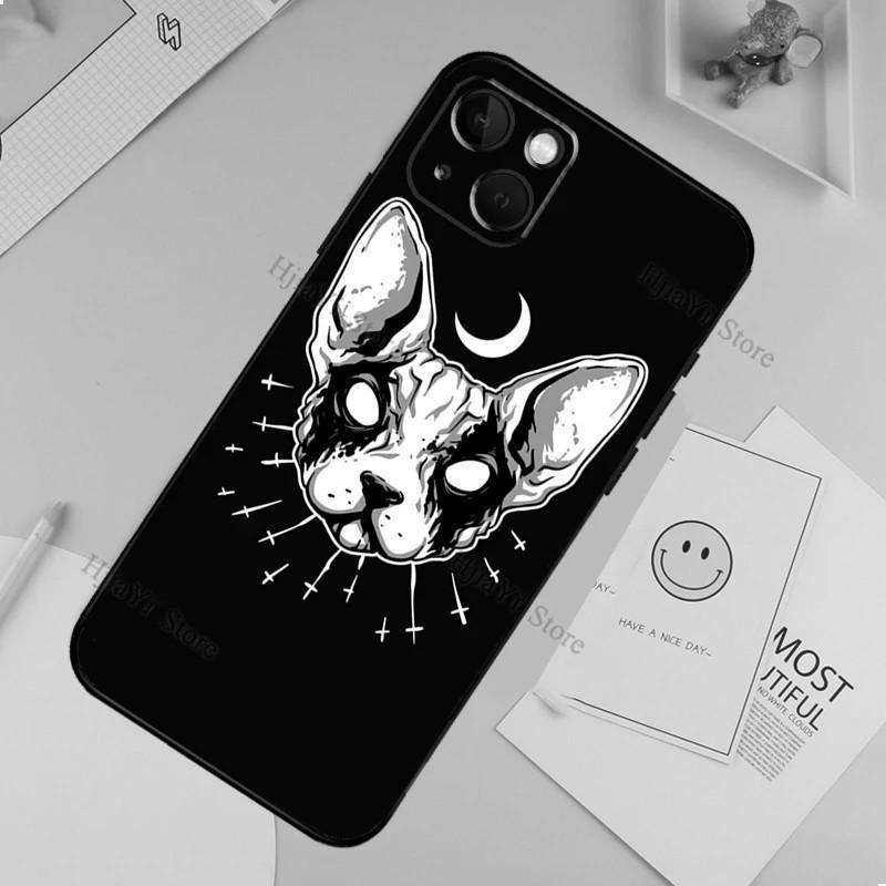 Применимый чехол для телефона Apple iPhone Чехол с татуировкой Сфинкс Кот Мягкий чехол Защитный чехол iPhone 16