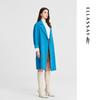 ELLASSAY Women's Wool Cashmere Blue Tweed Coat