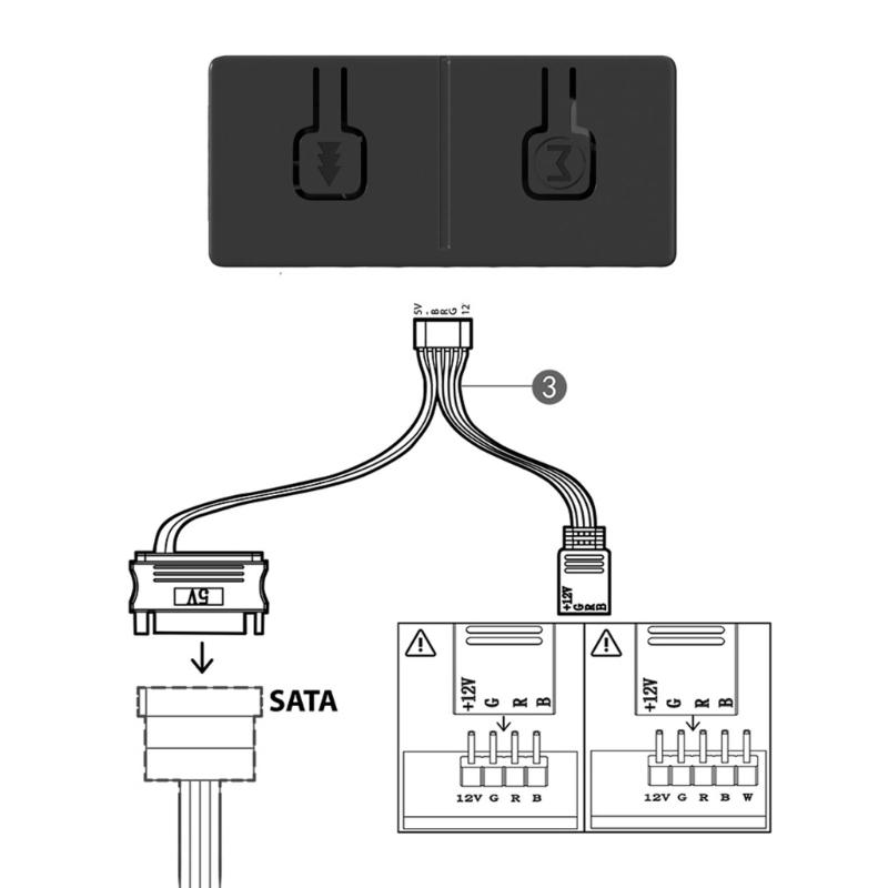 Конвертер 5V 3Pin ARGB в 12V 4Pin ARGB Конвертер 5V ARGB в 12V ARGB Ручной контроллер Передача Вентилятор корпуса