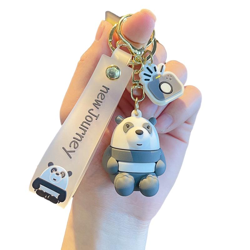 Cute Cartoon Sitting Bear Keychain Creative Car Bag Accessory Unique Gift For Men And Women