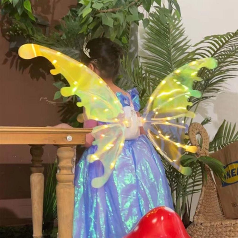 Glowing Shiny Butterfly Electric Wings Back Decoration Lights Fairy Wings Girls Toy
