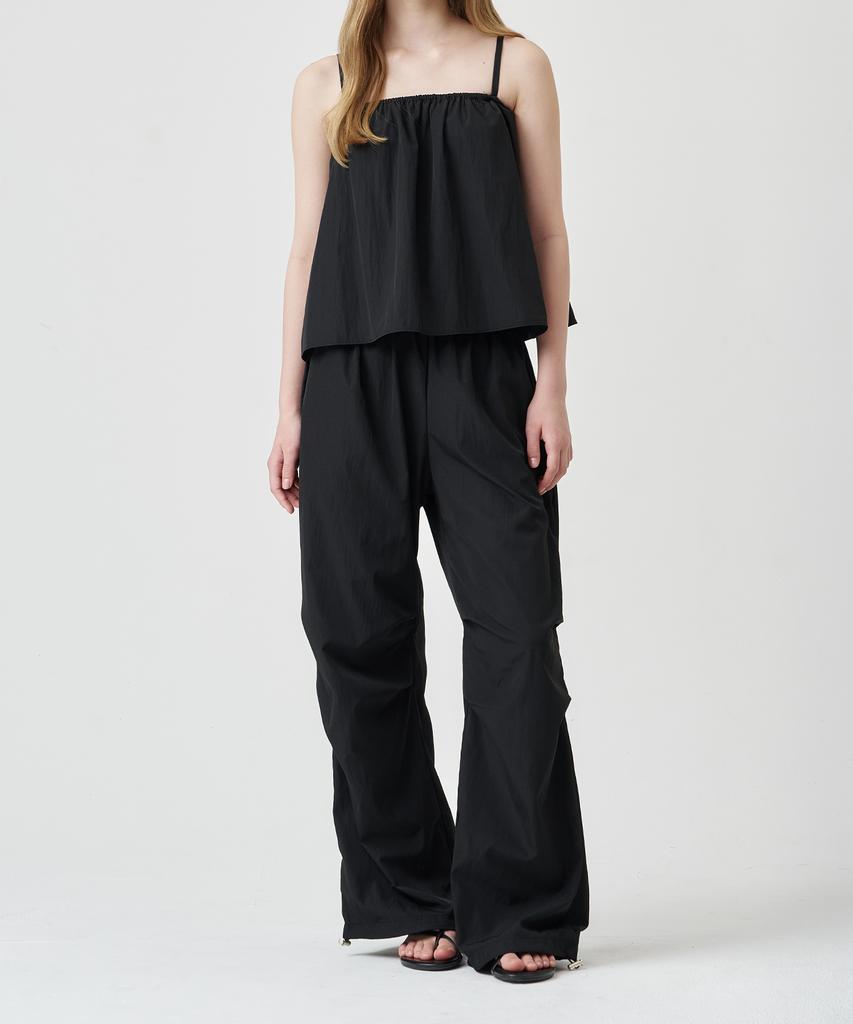 THE-ABON Lens Nylon String Pants Charcoal