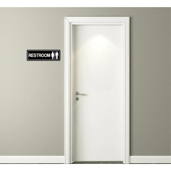 Restroom Sign – Commercial Restroom Sign (2-Pack) – Made From Premium Durable Frosted Acrylic Material, Super Strong Self-Adhesive, Quick And
