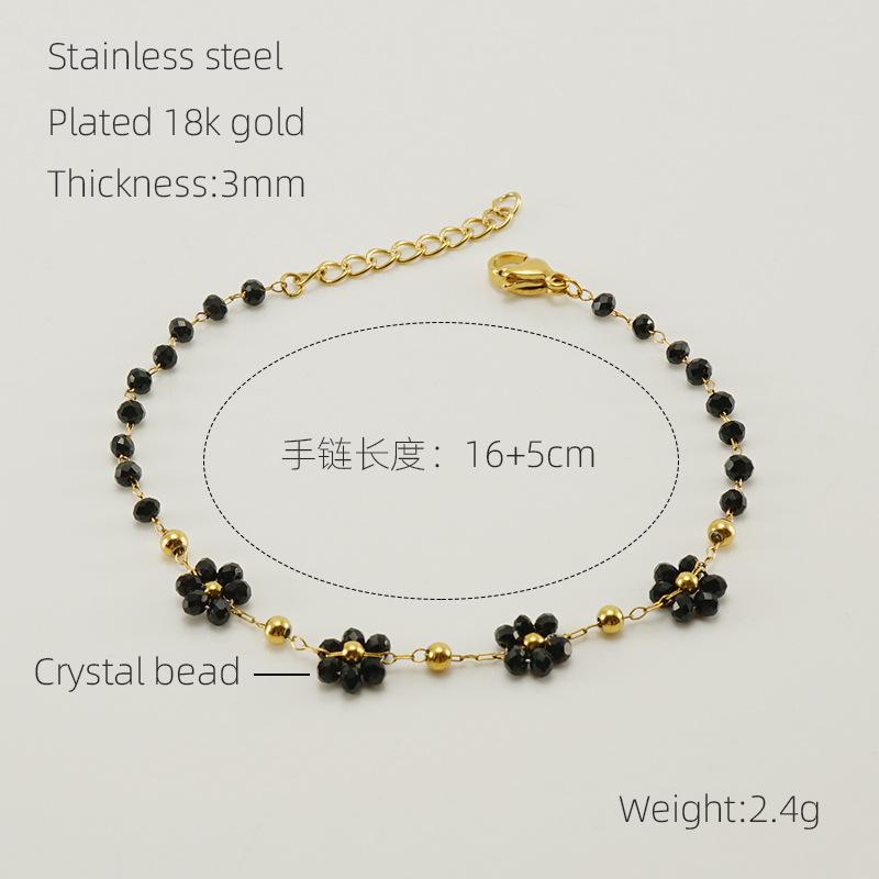 Нержавеющая сталь Новые серьги-цветы браслет ожерелье хрустальные бусины универсальные украшения в стиле бохо