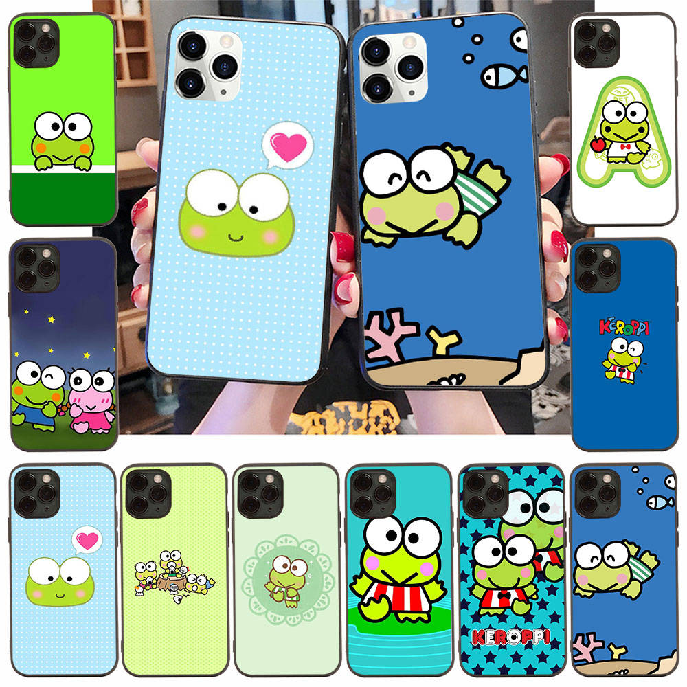 Чехол для iPhone 16 15 Plus 14 13 12 11 Pro 8 7 6S 6 SE 5S X XR XS Max Realme C30 C33 C31 9I Black Sofe Cover LI10 Keroppi