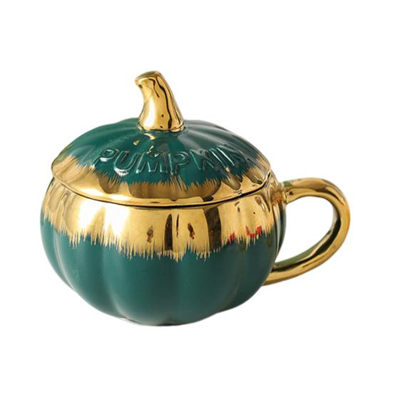 300 мл Тыквенная кружка с крышкой Осенняя кофейная кружка Кружки на День благодарения Тыквенная керамическая кофейная кружка Милые чашки для чая и кофе на день рождения Жены Мамы Девочки Друзья