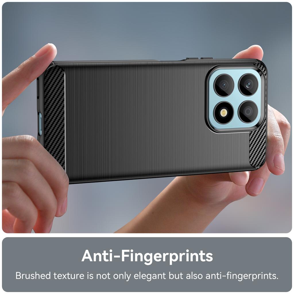 For Honor X8a 4G Carbon Fiber Texture Brushed TPU Phone Case Anti-drop Cell Phone Cover