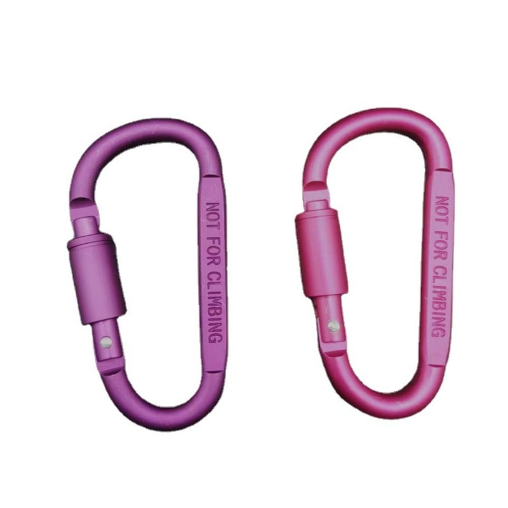 with Lock Safety Buckle Multi Colors D-shape Carabiner High Quality Sports Keychain Outdoor Tool