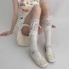 Лолита кружевные белые гольфы Jk Ballet Blue Ribbon Bow Student универсальные чулки