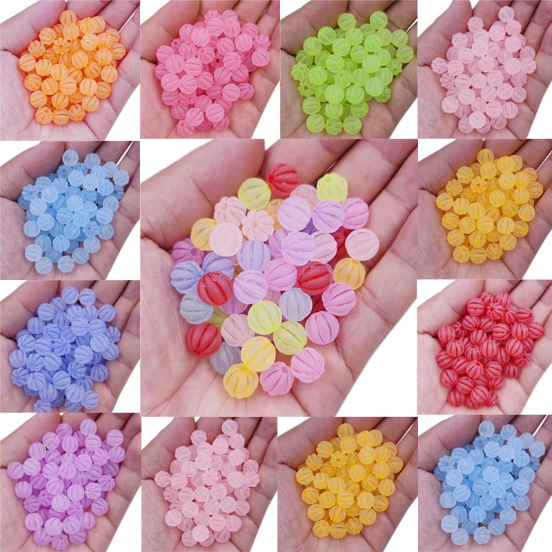 Товары для дома и вечеринок Изготовление ювелирных изделий 20 шт. Spacer Craft DIY 9 мм яркие цвета матовые свободные бусины тыква акриловое ожерелье браслет