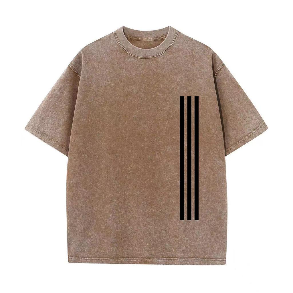 Оверсайз одежда с коротким рукавом ретро стираный хлопок свободные уличные топы ретро стираный винтажная футболка высокого качества футболки лето