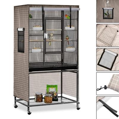 Чехол-шторка для клетки попугая Спокойной ночи Затемнение 51 X 38 X 23,5 дюйма Тонкий Легкий Дышащий Чехол для клеток мелких животных Домашний питомец