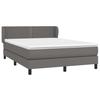3127257 vidaXL Bed with Box Spring and Mattress Grey 140x200 Cm Faux Leather