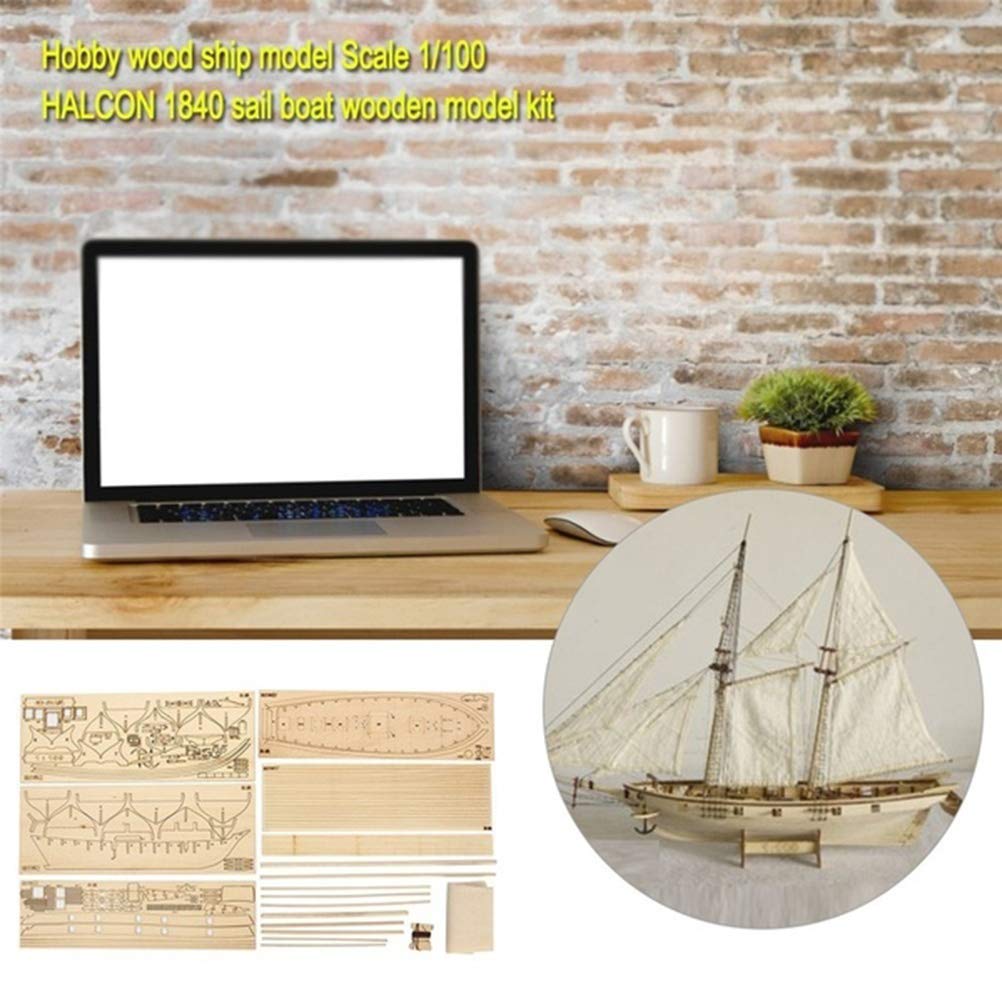 Excras Wooden Ship DIY Wooden Sailing Ship Hobby Wood Ship Model Sailing Ship Wooden Model Home DIY Model Decoration Boat Gift Toy for Kids Model,