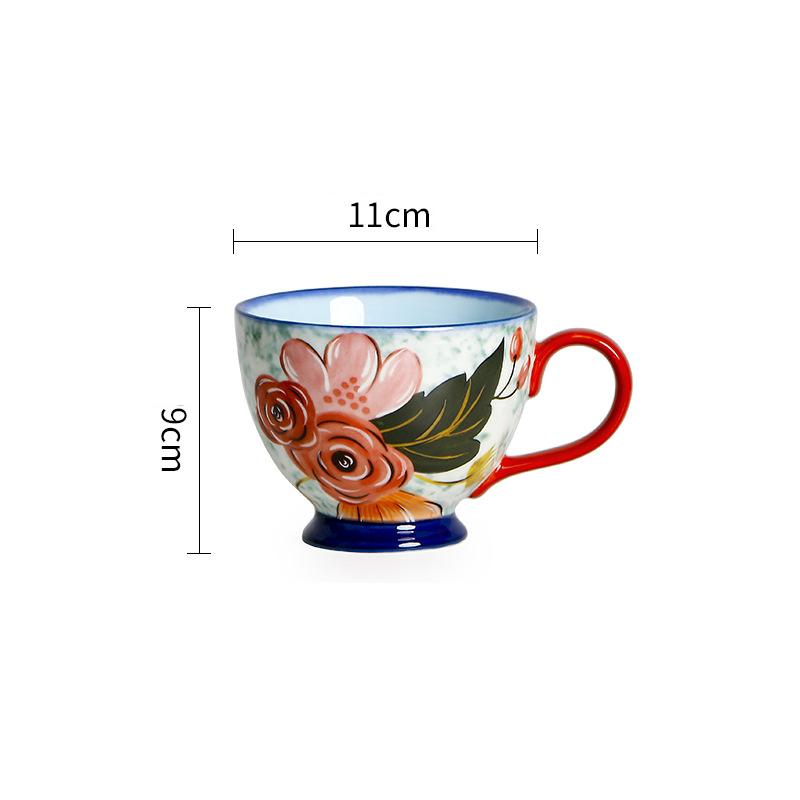 Американская керамическая кружка с креативным рисунком, расписанным вручную, чашка для завтрака, кофейная кружка, чашка для сока, чашка для молока, бытовая чашка для чая, чашка для воды