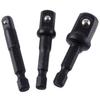 3pc Socket Set Impact Socket Adapter Converter 1/4 3/8 1/2Inch Nut Driver Sockets Hex Shank Extension Hand Tools Set Repair Tool