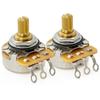 CTS 450G A250K Pot Brass Short Split Shaft Potentiometer for Electric Guitar Bass of 1/4" 10% A-Curve (Set 2)
