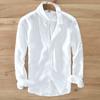 Designer Italy Style 100% Linen Long-sleeved Shirt Men Casual 5 Colors Solid White Shirts For Men Top Camisa Chemise