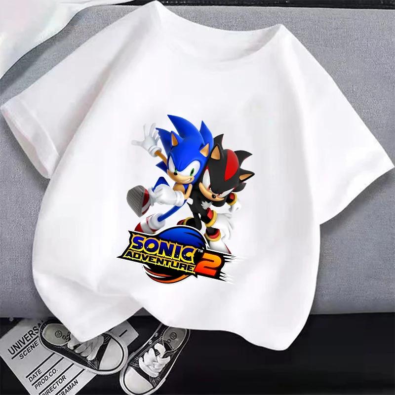 Sonics Baby Cotton T Shirt Hedgehog Boys Girls T-Shirts Cartoon Anime Toddler Tees Tops Summer Kids Clothes Birthday Gift