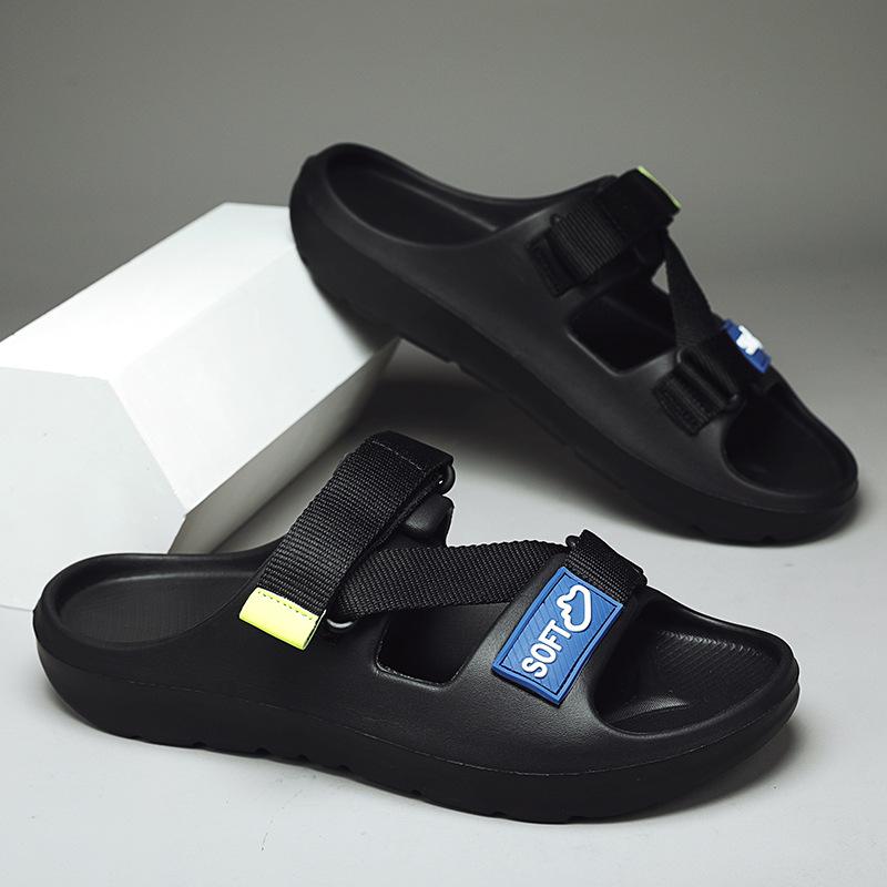 2025 Новые мужские модные регулируемые сандалии Мягкая подошва Пляжные шлепанцы для улицы Лето Нескользящие повседневные шлепанцы Дышащие ремешки