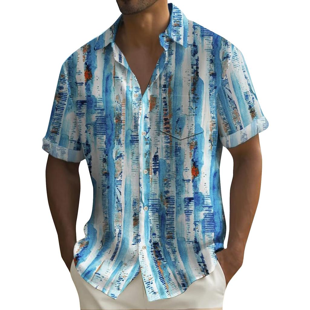 Hawaiian Shirt For Men, Men's Vintage Button Down Bowling Shirts Short Sleeve Summer Beach Shirt