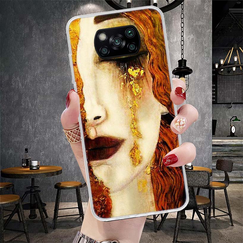 Поцелуй Густава Климта Дизайн Мягкий Чехол Для Телефона Для Xiaomi Redmi 15C 15 13C 13 Poco X5 X6 X7 F7 Ultra M7 12C 12 10 10C 9C 9A 9T 9 Fun