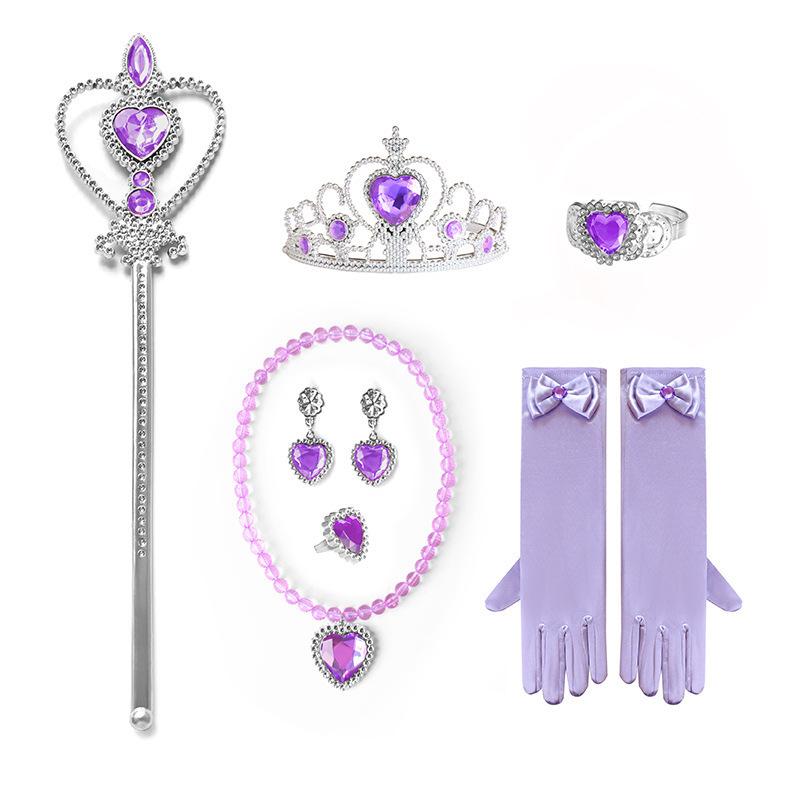 Fairytale Frozen Magic Wand & Jewelry Set: Princess Crown, Necklace, Gloves - Perfect Halloween or Birthday Gift for Girls
