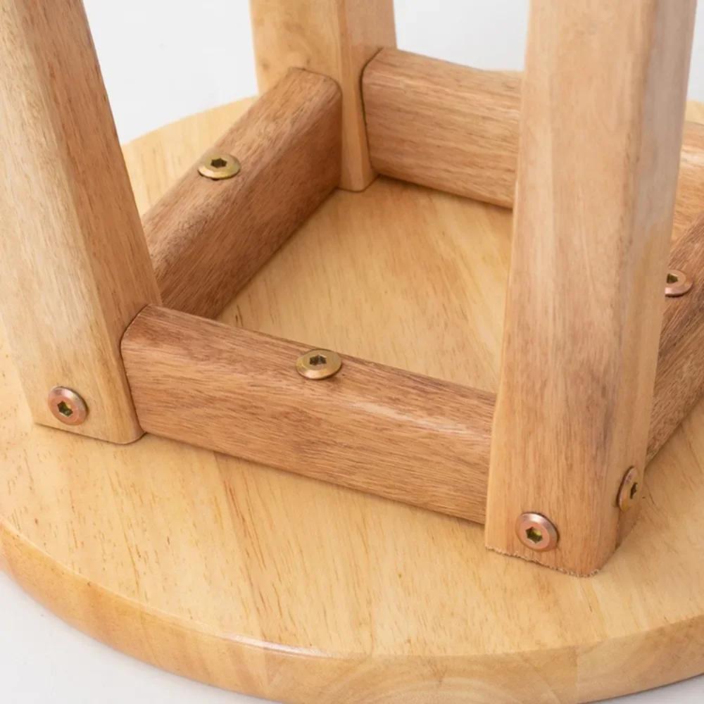 Solid Wood Stool Bar Multifunction Milk Tea Shop Northern Household Simplicity High Chair Strong Load-Bearing Capacity Bar Chair