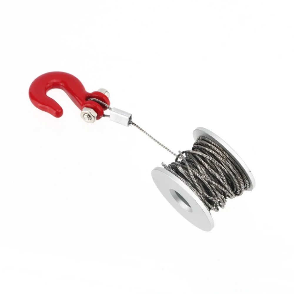 Silver Red Steel Wires Trailer Hook Metal Tow Hook Accessories Simulation Climbing Car