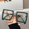 Women New Fashion Ultra Lighth Anti Blue Light Glasses Metal Frame Trend Oversized Computer Reading Eyeglasse Square Eyeglasses