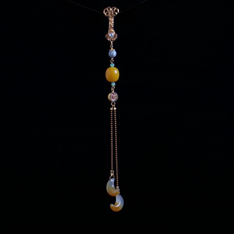 Handmade Retro Style Cheongsam Brooch Pendant with Tassels and Accessories