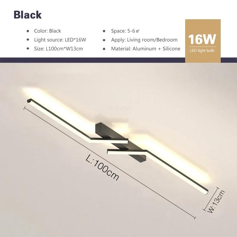 Minimalistic LED Ceiling Light Black Gold Line Iron Indoor Decorative Lamps For Living Room Balcony Study Illumination Fixtures