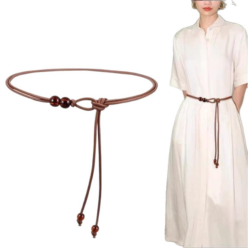 Женская белая декоративная поясная цепочка для платьев, свитеров и юбок