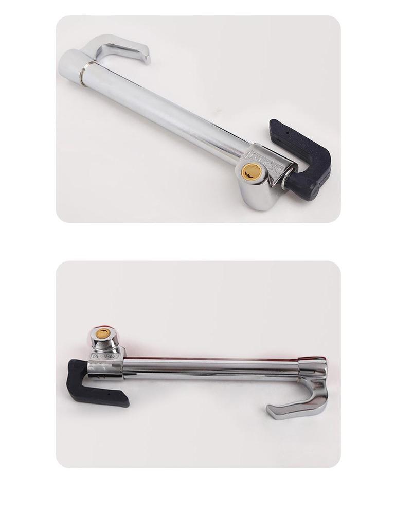 Блокировка руля и дросселя/сцепления: Трехсекционный двойной крюк-замок для грузовиков и автобусов.