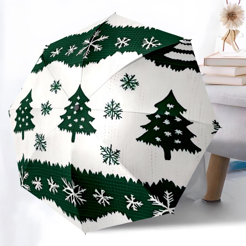 1pc Tree Print Automatic Open/close Folding Umbrella, Compact Portable Travel Umbrella, Durable Construction yy251230101