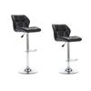 Sponge PU Leather Steel Barstool Black 02-WY Bar Chair Adjustable Height Barstool