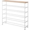 Yamazaki Shoe Rack with Shelf 5-Tier with Casters White W90