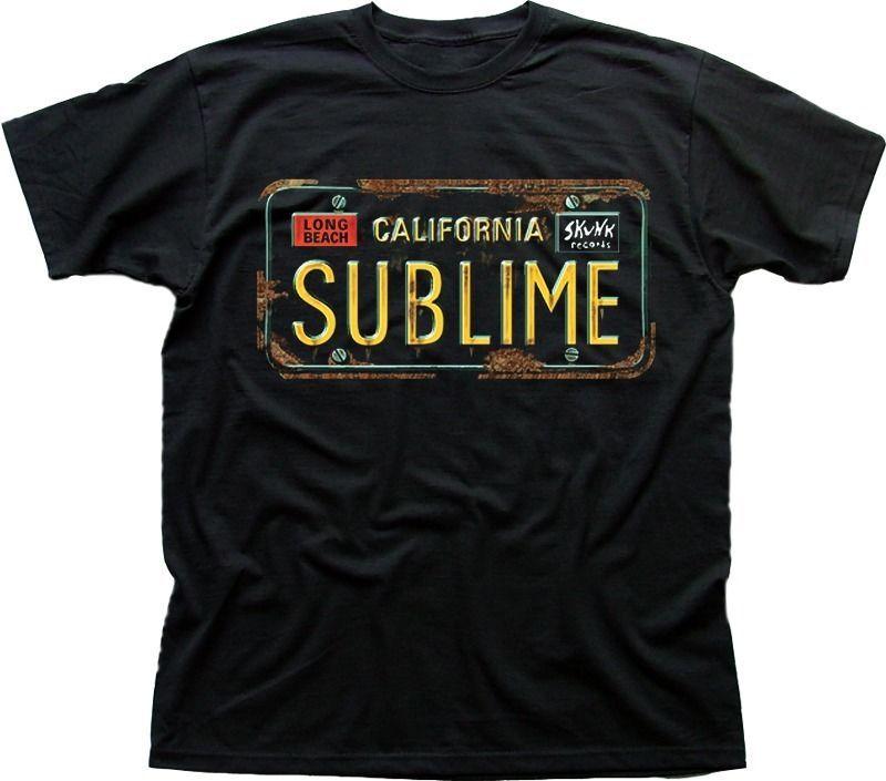SUBLIME LONG BEACH Номерной знак автомобиля хлопковая футболка с черной печатью 100% хлопок Мужские футболки Топ OZ9593
