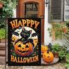 1pc Happy Halloween Garden Flag Cute Cat Pumpkin 3D Print Suitable for Halloween Yard Outside Decoration No Flag Pole 12X18 Inch