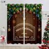 Christmas Decoration Curtains Christmas Tree Santa Claus Gift Elk Fireplace Snowflakes New Year Festival 3D Printing Curtains