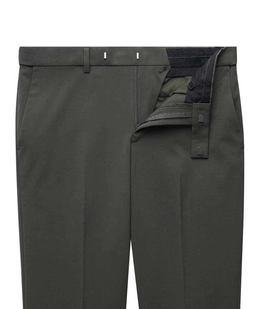 MUSINSA STANDARD Lightweight Skinny Hidden Elastic Waist Crop Slacks [Dusty Khaki]